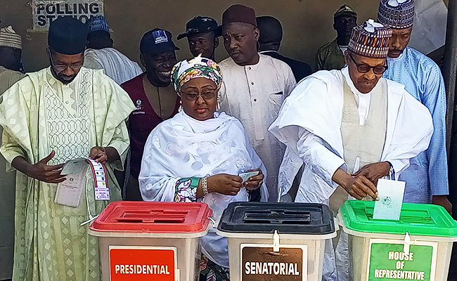 President Buhari, Aisha Buhari Vote In Katsina