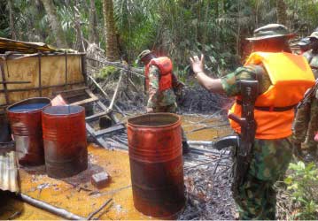 Troops Uncover, Destroy Illegal Refinery In Delta