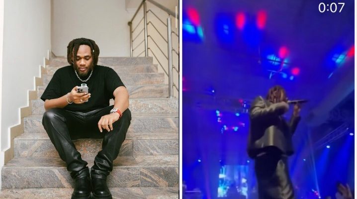 Heartbreaking Moment Bxnx Fell Off Stage At His Lagos Concert (Video)