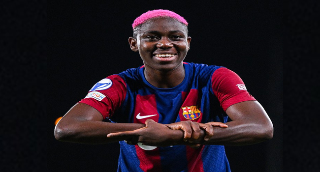 Asisat Oshoala Wins UEFA Women's Champion's League Goal Of The Season