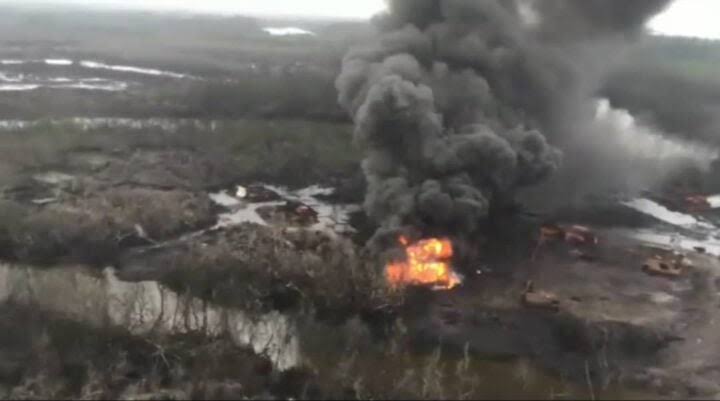 NAF Destroys Illegal Refining Sites, Canoes In Rivers