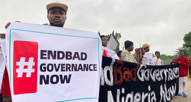 #EndBadGovernance: protest: Protesters storm Moshood Abiola stadium despite Tinubu's plea