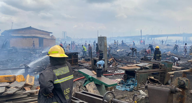 Fire Guts Lagos Plank Market, Destroys Goods Worth Millions Of Naira