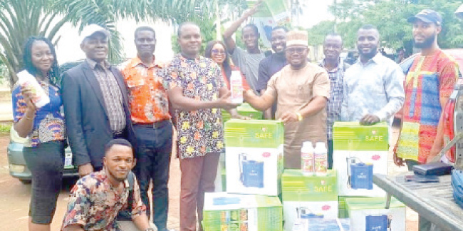 FG donates knapsack sprays insecticides