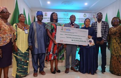 NSPRI presents N2m grant to corps member for reducing