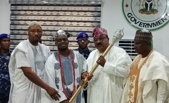 New Oloro of Oro, Oba Titiloye, receives staff of office