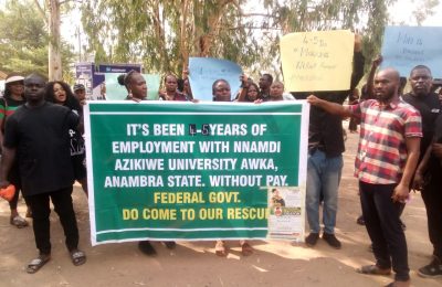 Workers protest non-payment of salaries as N1bn scandal rocks UNIZIK