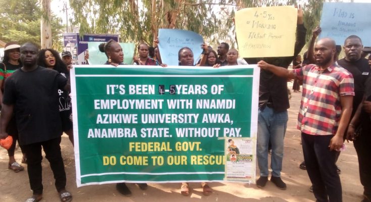 Workers protest non-payment of salaries as N1bn scandal rocks UNIZIK