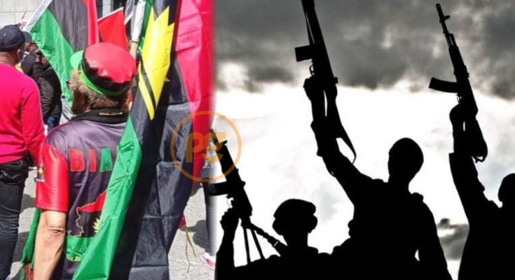 A composite of IPOB and gunmen used to illustrate the story