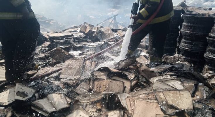 Lagos Fire Service puts out Ajimula Market fire at Kara