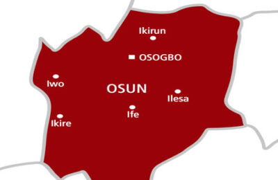 Osun CP bans, Mining activities: Osun community raises alarm over environmental hazard, security arrest herbalist with head, Teenage student hangs self in Osun, as police begin probe, busts ring of foreign miners, burst ring of foreign miners, APP gubernatorial candidate charges, Five killed as cultists clash in Osun, Owo Attack Osun, Police arrest two kidnappers , One killed, three injured as hoodlums attack travellers in Osun, Osun APC guber primary, Guber election: Political parties sign peace accord in Osun , release of farmer's corpse, six arrested as rival groups clash in Osun, Groups donate drugs to Osun State hospital, One shot dead during carnival in Osun, Gunmen kidnap couple in Osun, Police quiz couple for beating daughter to death in Osun, Woman burnt to death, Principal Officers in established, Abducted Osun passengers, Mass withdrawal of students, One killed, Police arrest two , Abductors of two Chinese men in Osun, Osun Teacher's recruitment, Seven kidnappers arrested, Man hacks wife, Osun lawmakers in face-off, Osun, Man beaten to death, osun girl, Osun achievements, osun kidnap victim, osun kidnappers, robbers storm banks in Osun, Hawker's headless body discovered, attempt to abduct motorists in Osun, Gunmen kill man