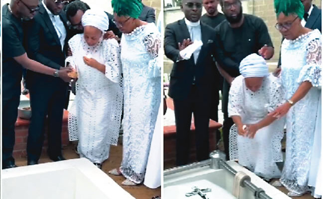 Tears as Sammie Okposo is buried in Lagos