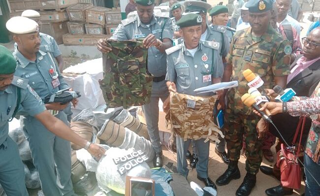 Ahead of elections, Customs seize military, police hardware at Lagos airport