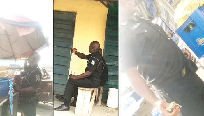 Ajiwe Policemen in Ajah Pictured Drinking Alcohol On Duty