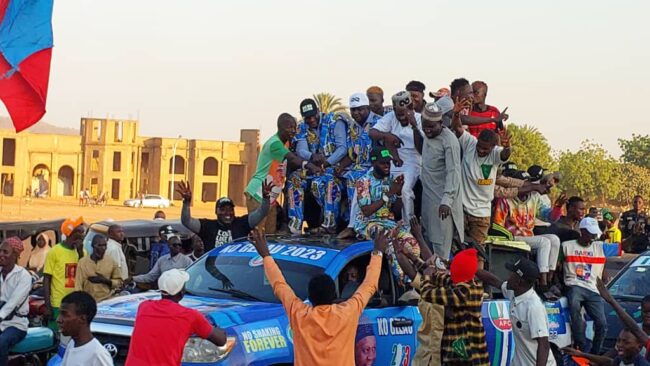 Gombe youths celebrate Governor Inuwa's victory at Court