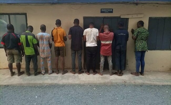 Police arrest nine suspected electricity mast vandals in Anambra