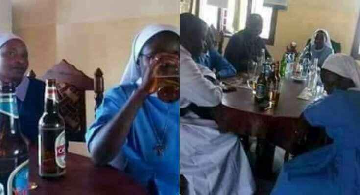 Reverend Father And Reverend Sisters Spotted Chilling With Bottles Of Beer (Photos)