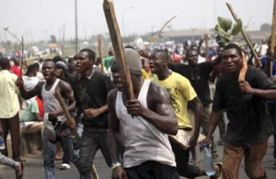 Thugs invade Zamfara NUJ press centre, Hoodlums vandalise FRCN station, Six dead as rival cult groups clash in Ekiti, Hoodlums attack churches, cult groups clash in Lagos, Two members feared killed, Workers scamper to safety, Four killed, Tiv and Jukum crisis, trapped, hoodlums, Kogi, police, hoodlums, flood, Abuja, Two killed by suspected cultists, hoodlums,#EndSARS, Protesters, hoodlums, Hoodlums injure task force, five killed in benin