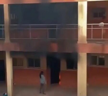 UniAbuja Female Student Welding Knife Sets Hostel On Fire (Video)