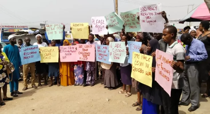 Osun Teachers Protest Against Sack By Adeleke
