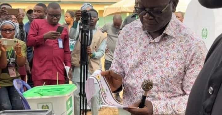 PDP Governor, Ortom Spotted Voting Labour Party's Peter Obi