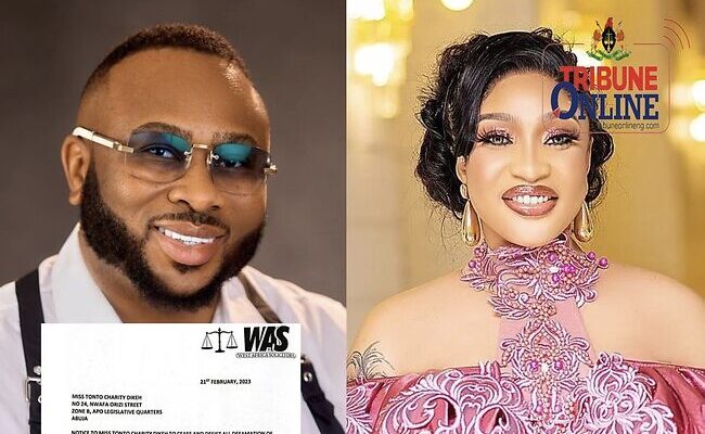 Tonto Dikeh’s ex-husband, Churchill, threatens lawsuit on her over alleged defamation