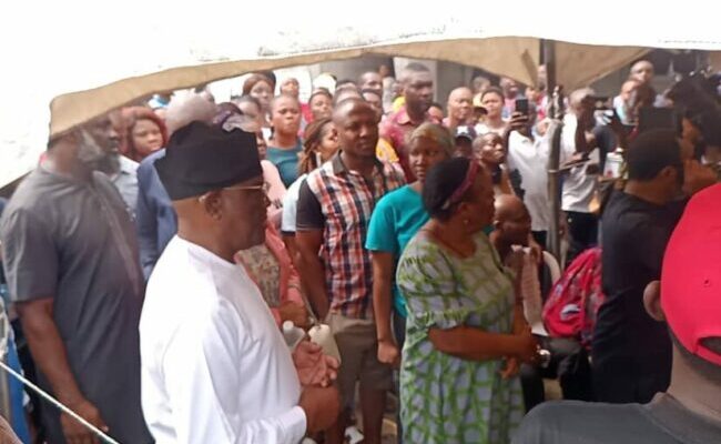 Wike disappointed as BVAS fails to accredit him, wife at polling unit