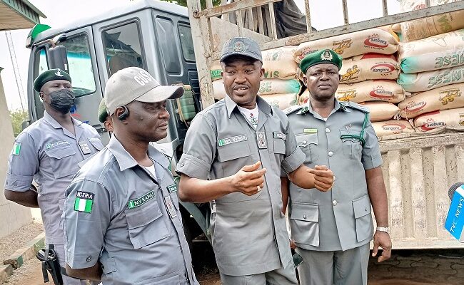 rice-laden Dangote truck