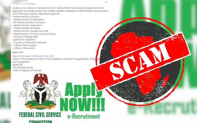 FCSC debunks recruitment advertisement