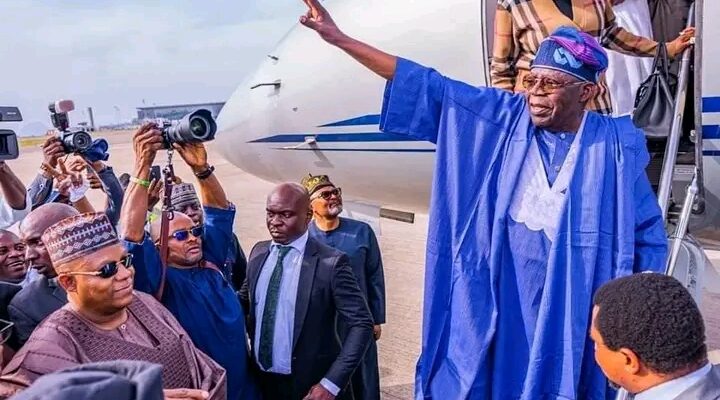 Jubilation In Abuja As President-Elect, Tinubu, Wife, Return From France