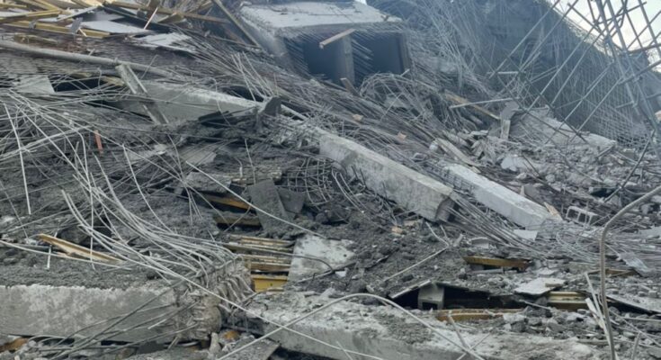 Workers trapped as three-storey building under construction collapses in Lagos