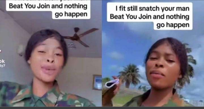 “I Fit Snatch Your Man, Beat You Join Without Consequences” – Military Lady Tells Women
