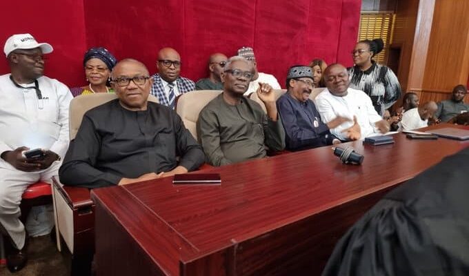Peter Obi Arrives In Court, Use Of Phones, Other Gadgets Banned Inside