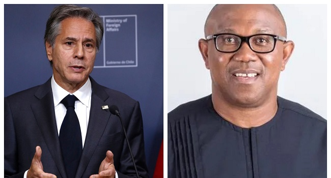 Peter Obi Slams US Secretary Of State For Calling Tinubu