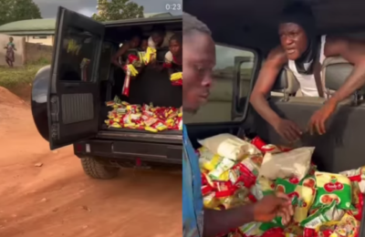 Portable Uses His G-Wagon To Distribute Food Stuffs To Children