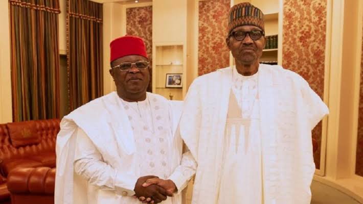 Umahi meets Buhari, says APC's low votes can't deny Southeast Senate Presidency