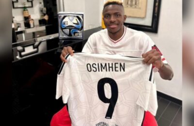FIFA Honours Osimhen With Special Jersey, Ball
