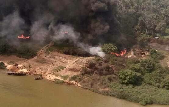 Air Force destroys illegal refinery in Rivers