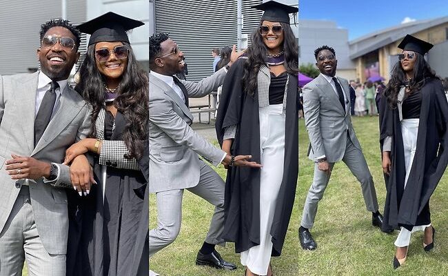 PHOTOS: ‘I can now rest’, Timi Dakolo says as wife bags masters degree from UK varsity