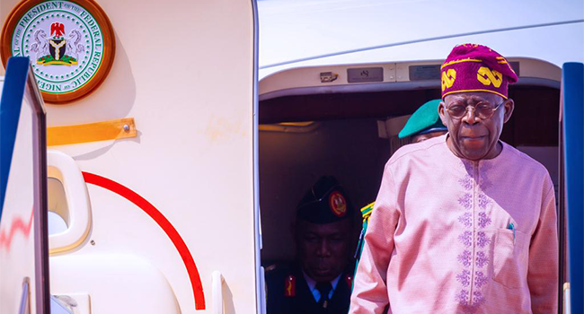 President Tinubu Arrives Abuja From Kenya