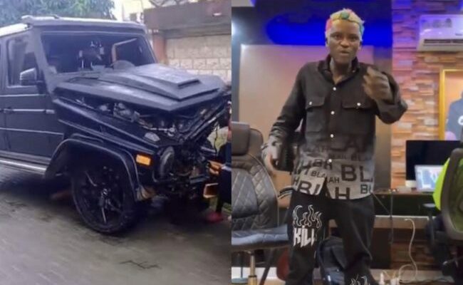 VIDEO: ‘I saw death’, Portable survives another accident, crashes Brabus G-wagon