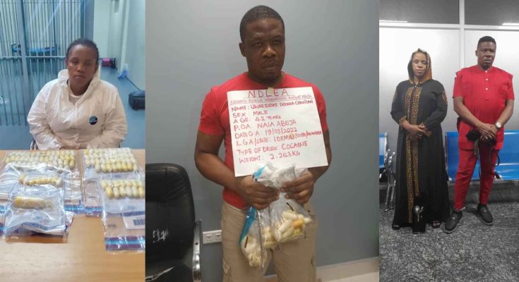 Couple' caught smuggling 184 cocaine wraps as woman hides wraps in privates