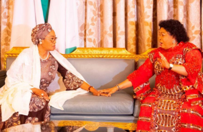 Ex-president’s wife, Patience Jonathan, visits first lady Remi Tinubu