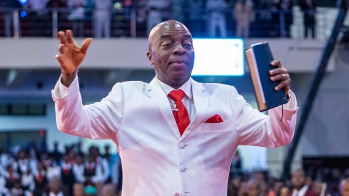 Bishop David Oyedepo in his church preaching