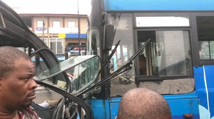 BRT Buses Crash On Lagos Highway (Video)