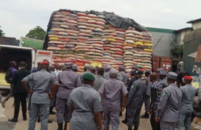 Customs intercepts eight trailers of imported rice in South West