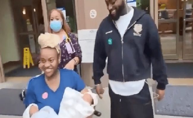 Davido and Chioma step out with newborn twins