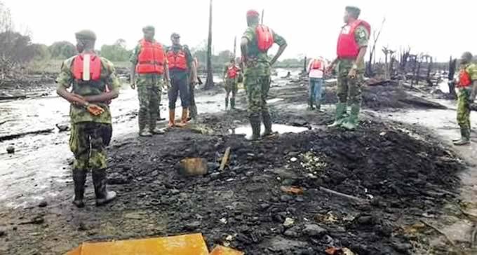 Navy destroys 3m litres capacity illegal refinery Camps in Rivers