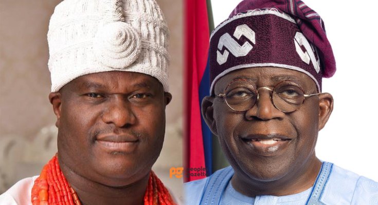 Ooni of Ife, Oba Adeyeye Ogunwusi, Ojaja II and President Bola Tinubu