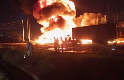 Tanker explodes at Iganmu bridge, Lagos